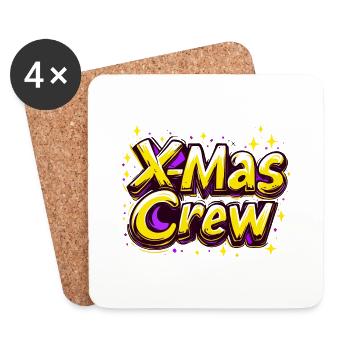 X-Mas Crew Christmas - Coasters (set of 4) - white - Front