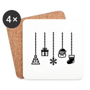 Hanging décor Christmas decoration - Coasters (set of 4) - white - Front