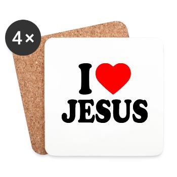 I love jesus - Untersetzer (4er-Set) - Weiß - Vorne