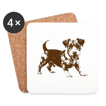 Jack Russell Terrier Reinrassiger Hund - Untersetzer (4er-Set) - Weiß - Vorne