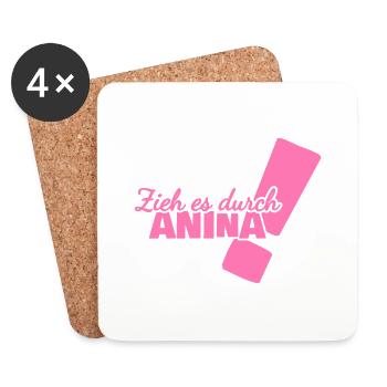 First name Anina - Coasters (set of 4) - white - Front