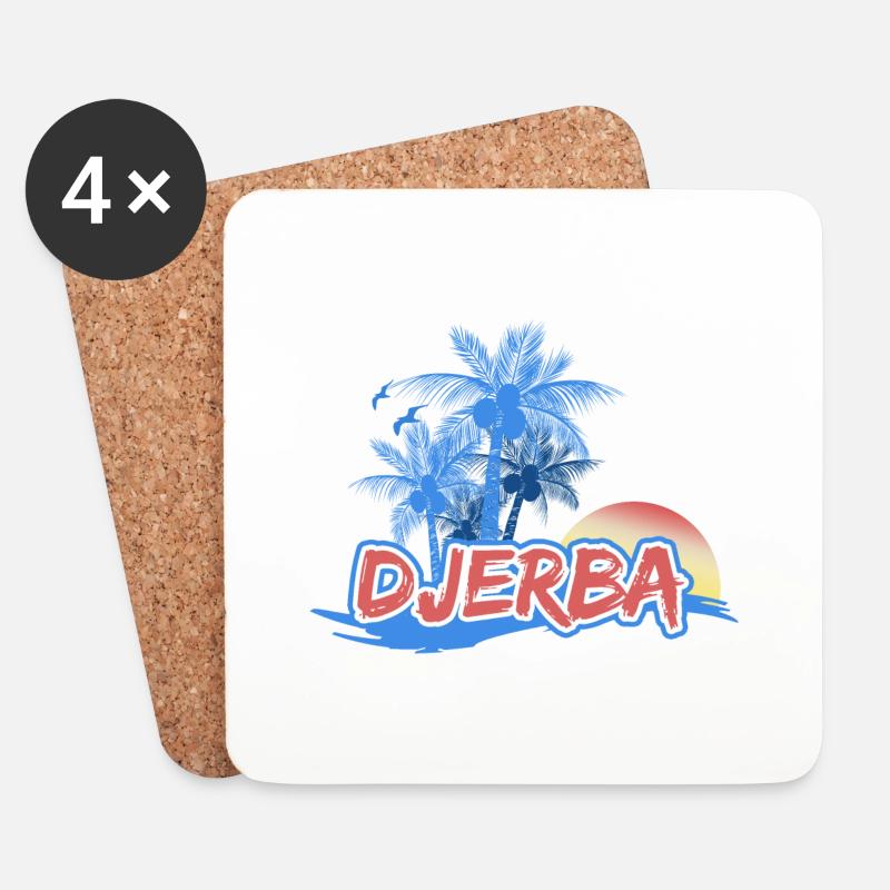 Strand Djerba - Untersetzer (4er-Set) - Weiß