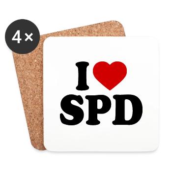 I love spd - Untersetzer (4er-Set) - Weiß - Vorne