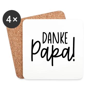 Papa Papa Père Fille Fils Fête des Pères Chemise Homme - Dessous de verre (lot de 4) - blanc - Devant