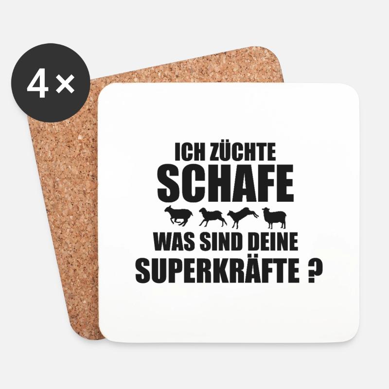 Schaf Schafe Schafzüchter Geschenk - Untersetzer (4er-Set) - Weiß
