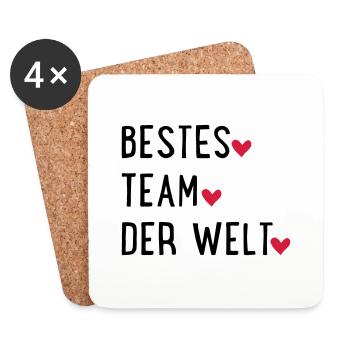 Bestes Team der Welt - Untersetzer (4er-Set) - Weiß - Vorne