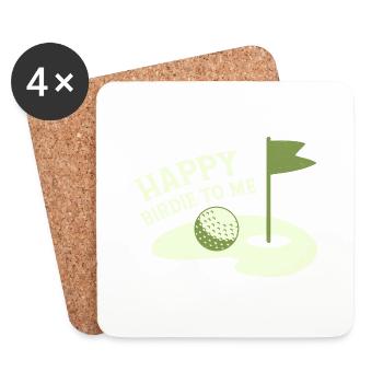 Happy Birdie To Me Golfer Golf - Untersetzer (4er-Set) - Weiß - Vorne