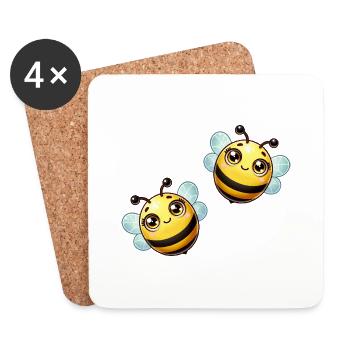 Bee Comic - Coasters (set of 4) - white - Front