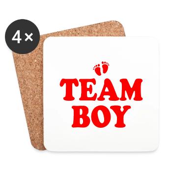 Team boy - Dessous de verre (lot de 4) - blanc - Devant