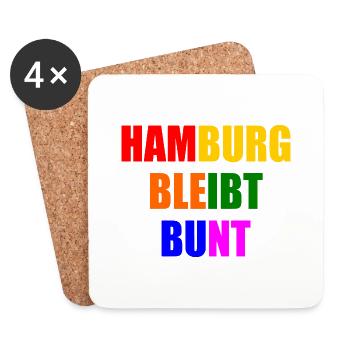 hamburg bleibt bunt - Untersetzer (4er-Set) - Weiß - Vorne