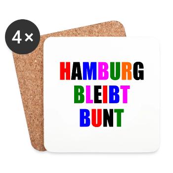 hamburg bleibt bunt - Untersetzer (4er-Set) - Weiß - Vorne