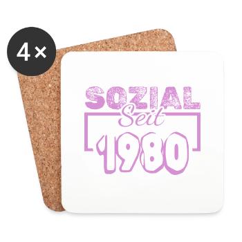 since 1980 - Coasters (set of 4) - white - Front
