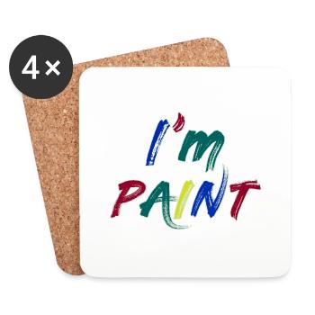 I'M PAINT - I Love to Finger Paint – Finger Paints - Coasters (set of 4) - white - Front