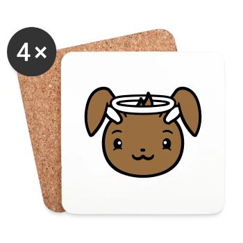Bunny Angel Holy Heaven Good Love Halo - Coasters (set of 4) - white - Front