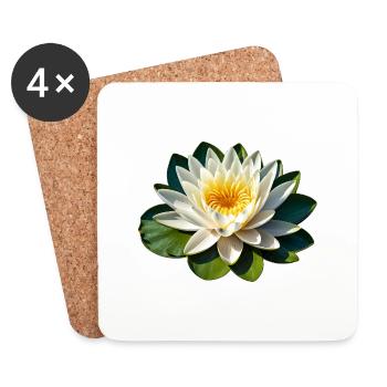A beautiful Water Lily - Coasters (set of 4) - white - Front