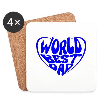 World’s Best Dad – One of a Kind - Coasters (set of 4) - white - Front