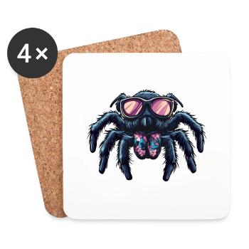 Tarantula Comic Funny Summer - Coasters (set of 4) - white - Front