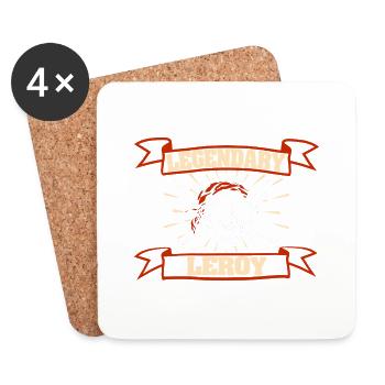 First name Leroy - Coasters (set of 4) - white - Front