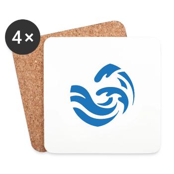 Conception simple de vague bleue - Dessous de verre (lot de 4) - blanc - Devant