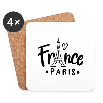 France Paris - Untersetzer (4er-Set) - Weiß - Vorne