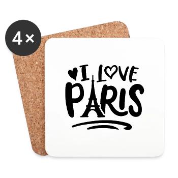 I love Paris - Untersetzer (4er-Set) - Weiß - Vorne