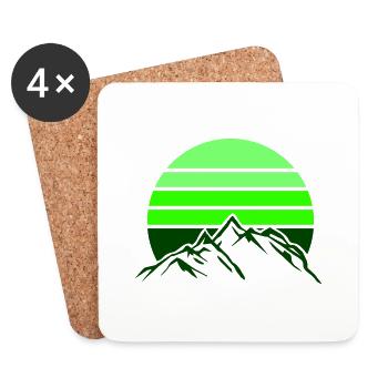 berge gebirge mountains - Untersetzer (4er-Set) - Weiß - Vorne