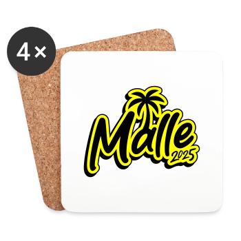 Palmier Malle 2025 - Dessous de verre (lot de 4) - blanc - Devant