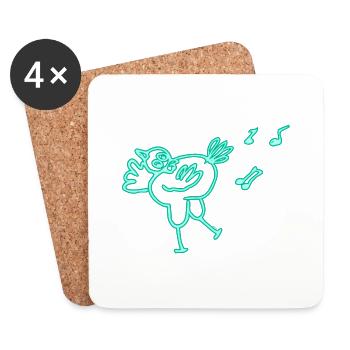 Neon Chicken - Coasters (set of 4) - white - Front