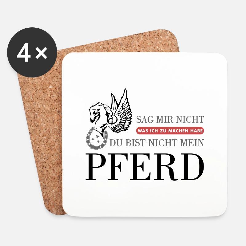 Das "Nicht Mein Pferd" Statement - Untersetzer (4er-Set) - Weiß