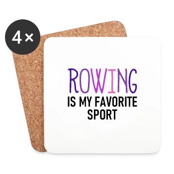 Rowing is my favorite Sport - Rudern - Ruderin - Untersetzer (4er-Set) - Weiß - Vorne