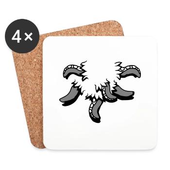 Tentakel Kraken Monster aufgerissens Shirt Alien - Untersetzer (4er-Set) - Weiß - Vorne