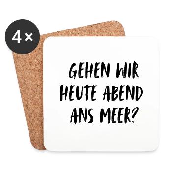 Are we going to the sea tonight? To the beach? - Coasters (set of 4) - white - Front