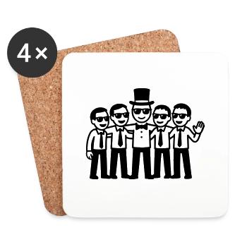 Marié Equipe Party Bachelors - Dessous de verre (lot de 4) - blanc - Devant