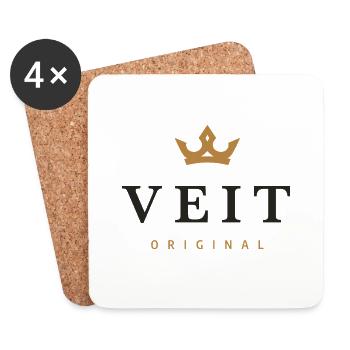Logo original de la famille Veit - Dessous de verre (lot de 4) - blanc - Devant