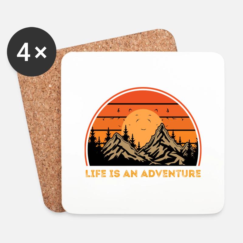 Life is an Adventure - Untersetzer (4er-Set) - Weiß