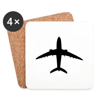 Flugzeug - Untersetzer (4er-Set) - Weiß - Vorne