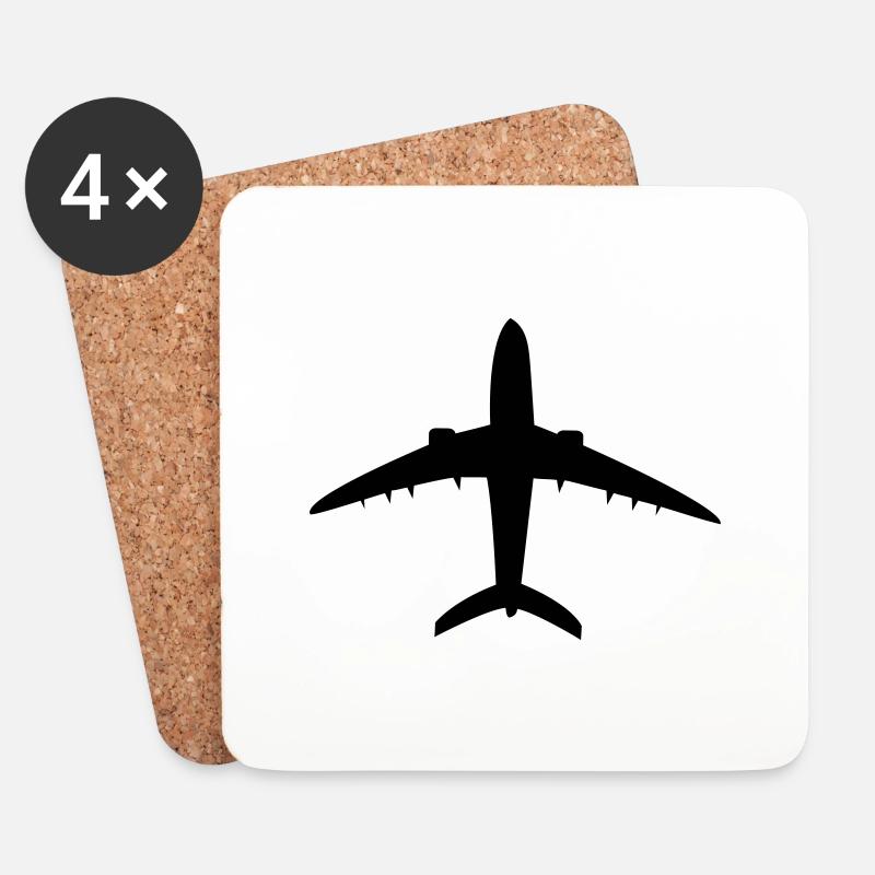 Flugzeug - Untersetzer (4er-Set) - Weiß