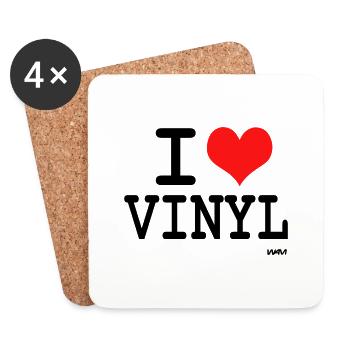 i love vinyl by wam - Dessous de verre (lot de 4) - blanc - Devant