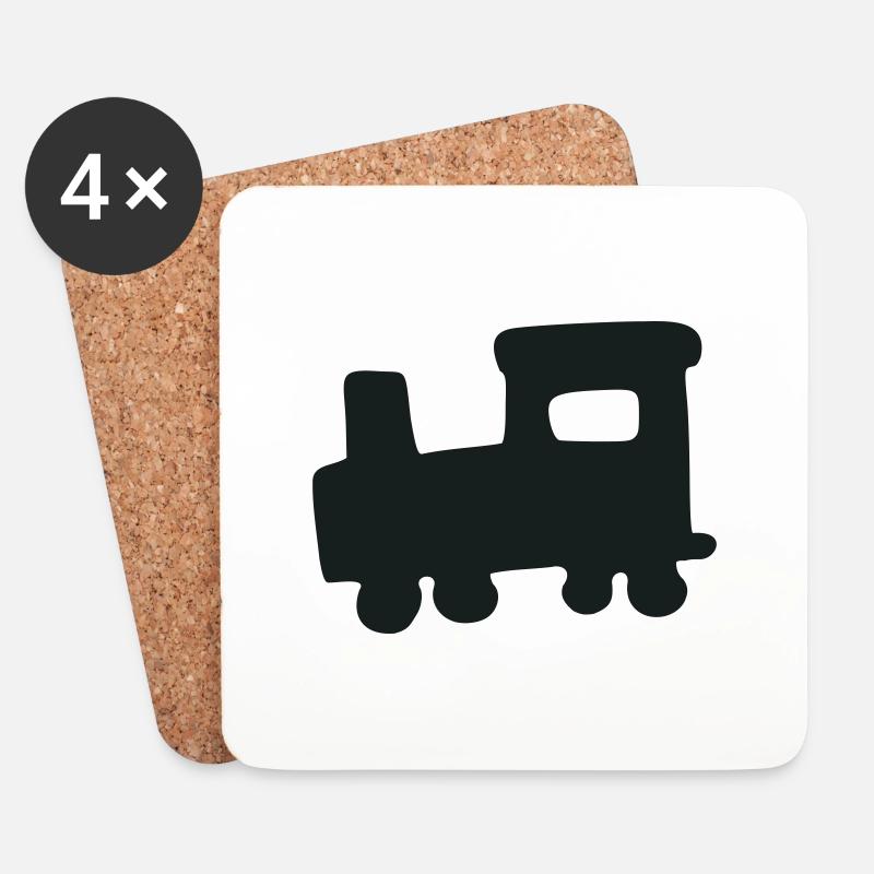 Zug - Lokomotive - Lok - Untersetzer (4er-Set) - Weiß