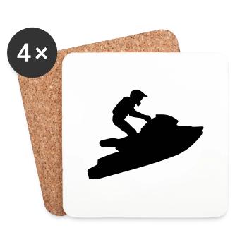 Jet ski - Dessous de verre (lot de 4) - blanc - Devant