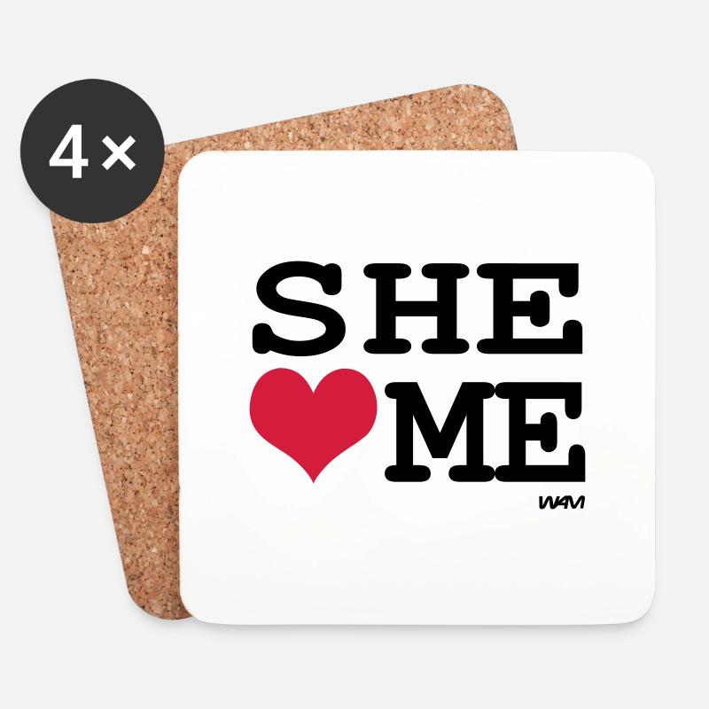 she loves me by wam - Untersetzer (4er-Set) - Weiß
