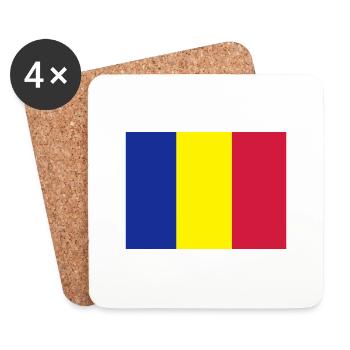 fahne_rumaenien - Untersetzer (4er-Set) - Weiß - Vorne