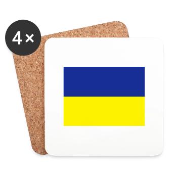 fahne_ukraine - Untersetzer (4er-Set) - Weiß - Vorne