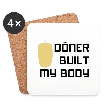 Döner construit mon corps - Dessous de verre (lot de 4) - blanc - Devant