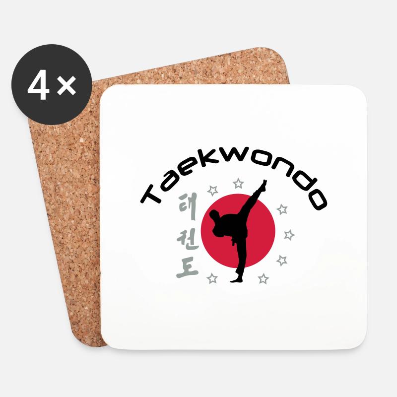 taekwondo_3 - Untersetzer (4er-Set) - Weiß