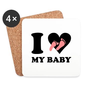 I love my baby - Untersetzer (4er-Set) - Weiß - Vorne