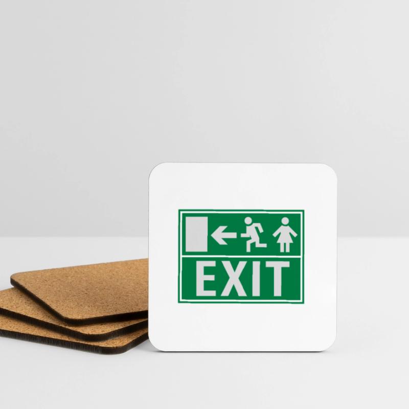 EXIT (FIRE EXIT) Dessous de verre (lot de 4)