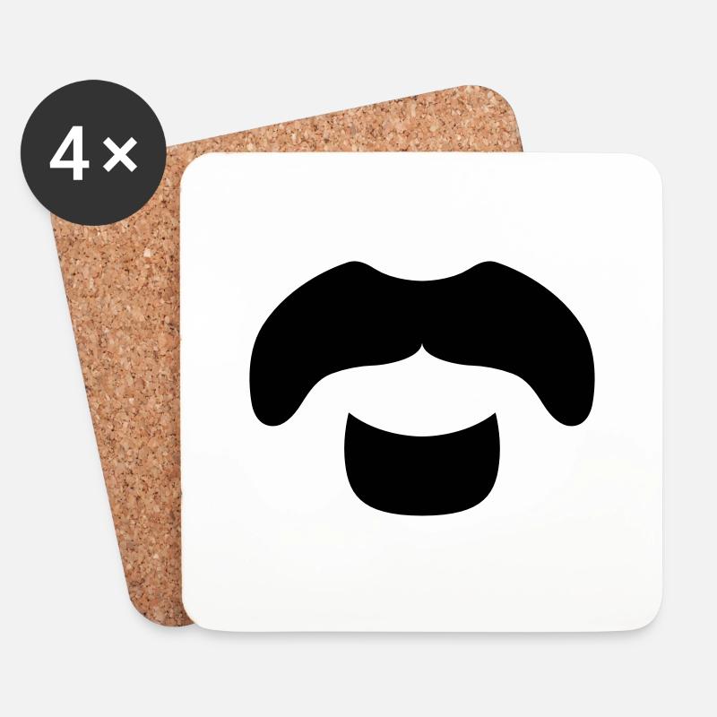 »Frank Zappa« Beard 3 - Untersetzer (4er-Set) - Weiß