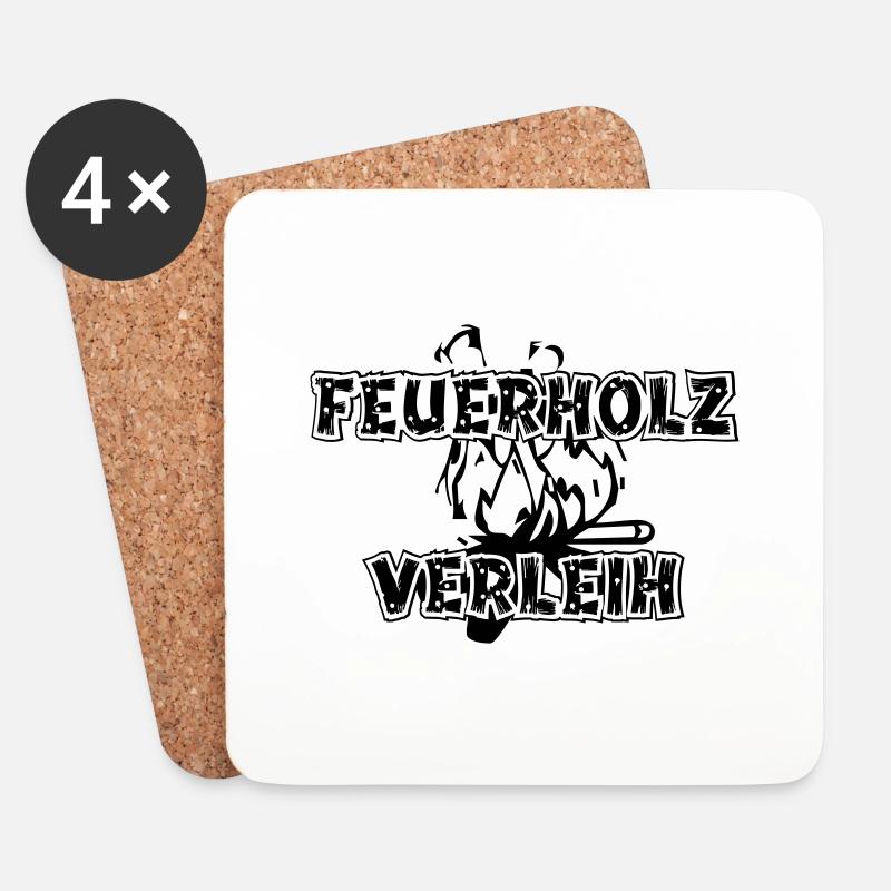 Feuerholzverleih - Untersetzer (4er-Set) - Weiß