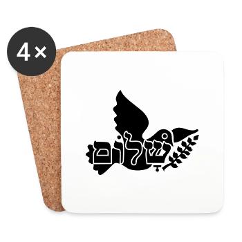Shalom 'n Taube / shalom 'n dove (1c) - Coasters (set of 4) - white - Front